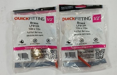 2 NEW QUICKFITTING PROBITE LF912R ½  FULL PORT BALL VALVES NNB ***MAKE OFFER***