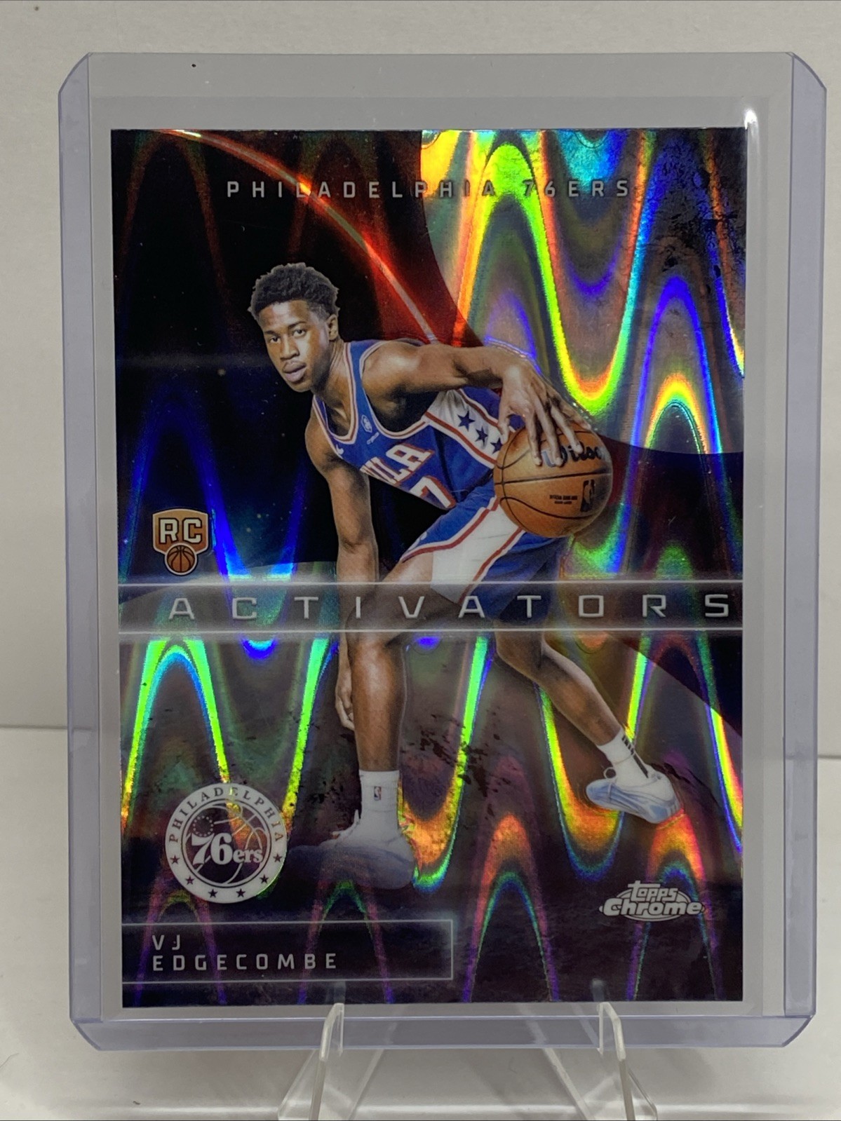2025-26 Topps Chrome VJ Edgecombe Activators Raywave Rookie 76ers RC