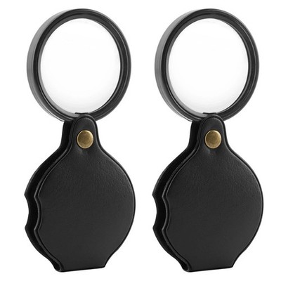 20X Pocket Magnifier, 2Pcs Mini Folding Magnifying Glass for Reading and Inspect