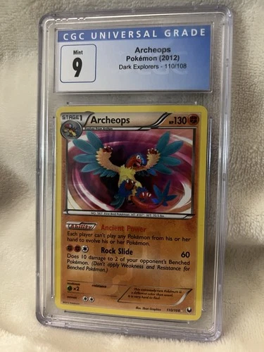 Dark Explorers Archeops 110/108 Cgc 9 Black And White Shiny Pokémon Gold Star
