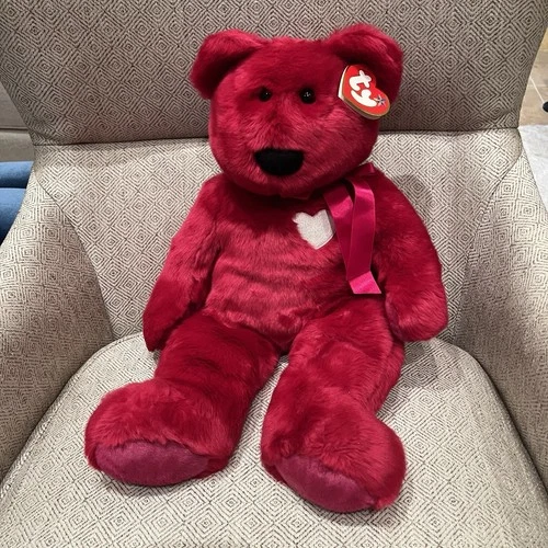 Vintage Ty 2000 Beanie Buddy Valentina the Teddy Bear 22" Plush KG Valentines