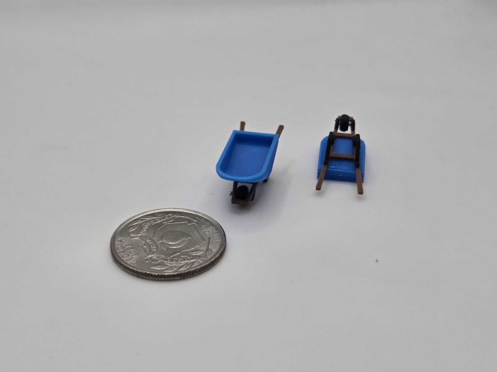 1/64 Scale Wheel Barrow in Blue *2 Pack*