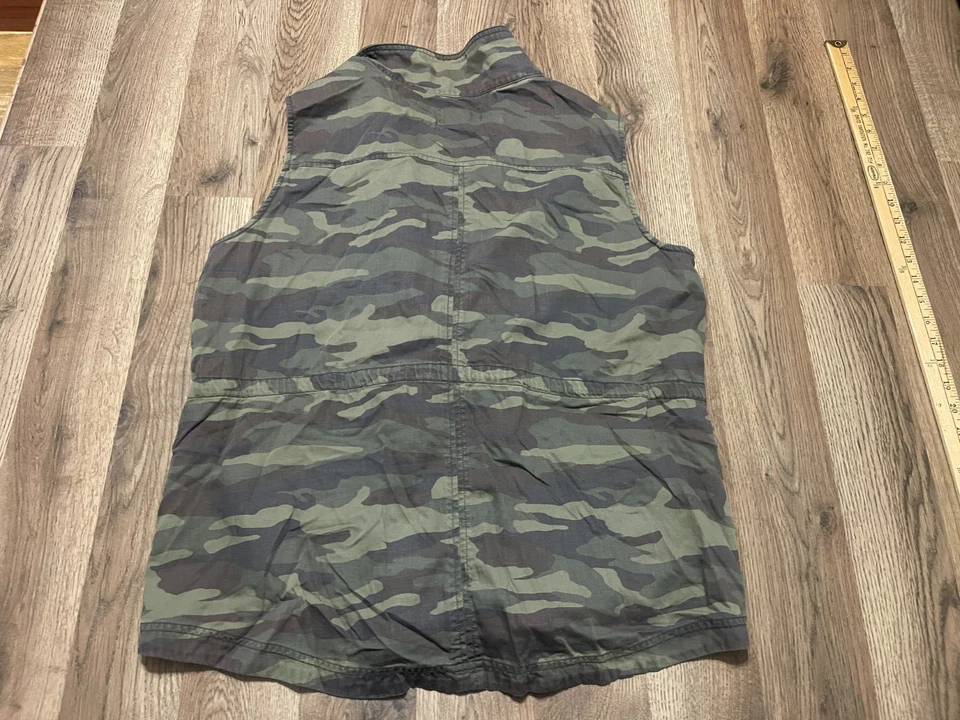 Caslon 女式 XL 小号夹克,绿色棕色,迷彩,全拉链背心 — 第 2/4 张图片