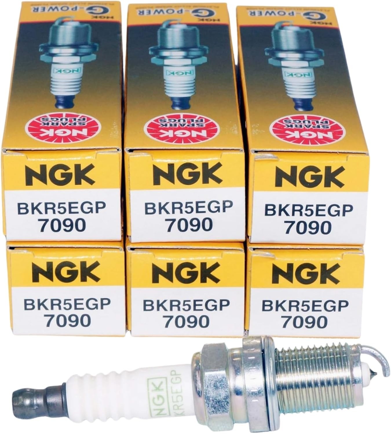 Set of 6 Genuine NGK BKR5EGP LASER IRIDIUM SPARK PLUGS PLATINUM POWER 7090