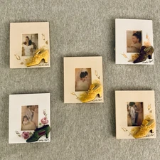Vintage Marty Bell Hand Painted Mini Picture Frames With Shoe Lot Of Five