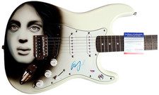 Billy Joel Autographed Fender Piano Man LP Airbrushed Painting Guitar UACC AFTAL