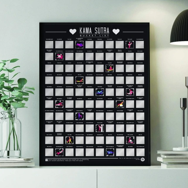 100 Kama Sutra Positions Bucket List Scratch Reveal Activity Poster