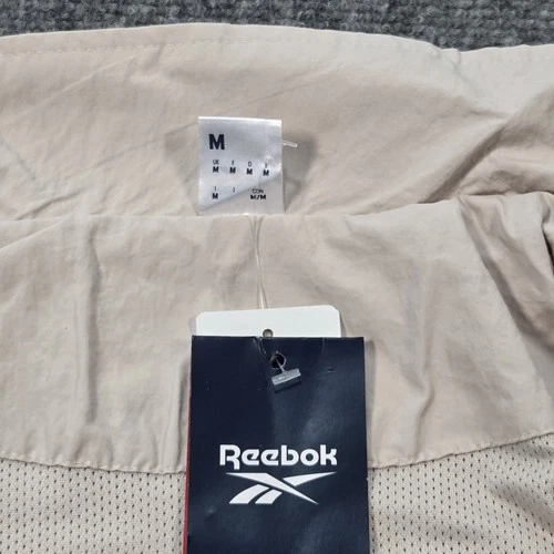 NWT Reebok Vector Tracktop Mens Medium 'Stucco' Beige Tan Track Jacket Knit Logo image 2