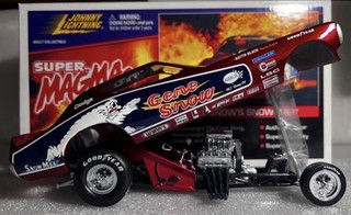 CARGADOR RARO 1:24 Gene Snow MUÑECO DE NIEVE SUPER MAGMAS DODGE Die Cast NHRA COCHE DIVERTIDO