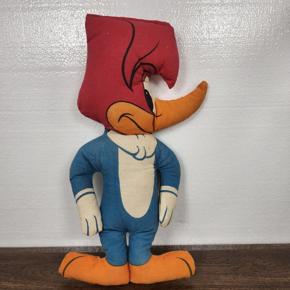 Vintage 1960s Woody Woodpecker Plush Doll 13” Walter Lantz RARE Collectible - Image 4 of 4