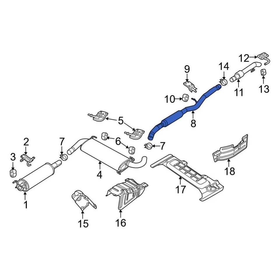 For Ram ProMaster 1500 2014-2025 Ram 68203304AA Exhaust Intermediate Pipe - Image 3 of 4