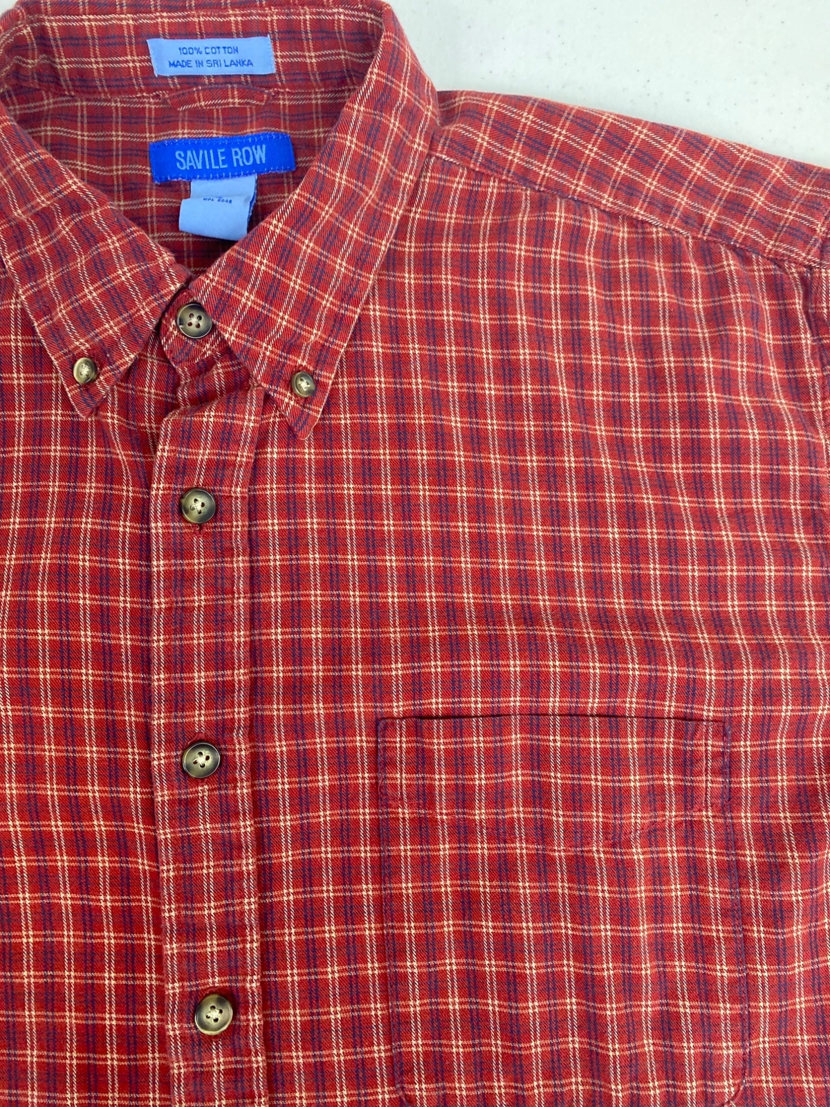 FILA Camicia uomo Savile Row abbottonata L rosso giallo blu a quadri 100% cotone