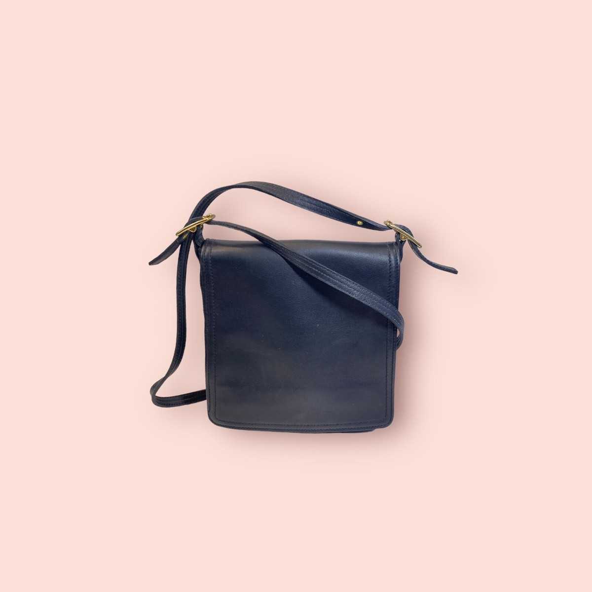 【y2k】 Coach Accessory pouch leather Navy Coach Y2K Navy Suede C Logo Bag Tan | eBay