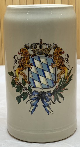 Bavaria Bayern Coat of Arms 1794 German Stoneware Beer Stein Mug 1 L Germany - Picture 10 of 10