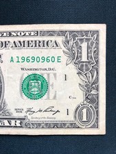 1969 SEPTEMBER 6th - 19690960  BIRTHDAY-ANNIVERSARY  $1 (ONE DOLLAR) NOTE