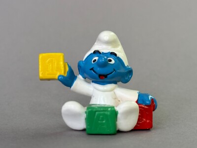 20214 BABY SMURF WITH BUILDING BLOCKS - SCHLEICH / SMURF / SMURFS / SMURF (A)