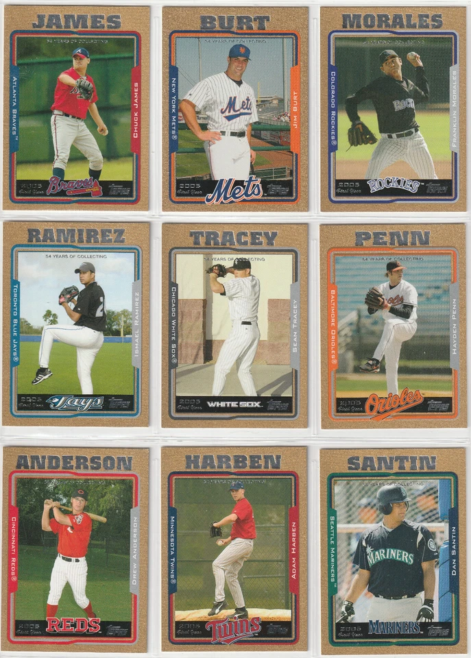 2005 TOPPS GOLD BORDER UPICK RANDY JOHNSON LaROCHE SOSA DREW BARTOLO GUERRERO - Image 2 of 4