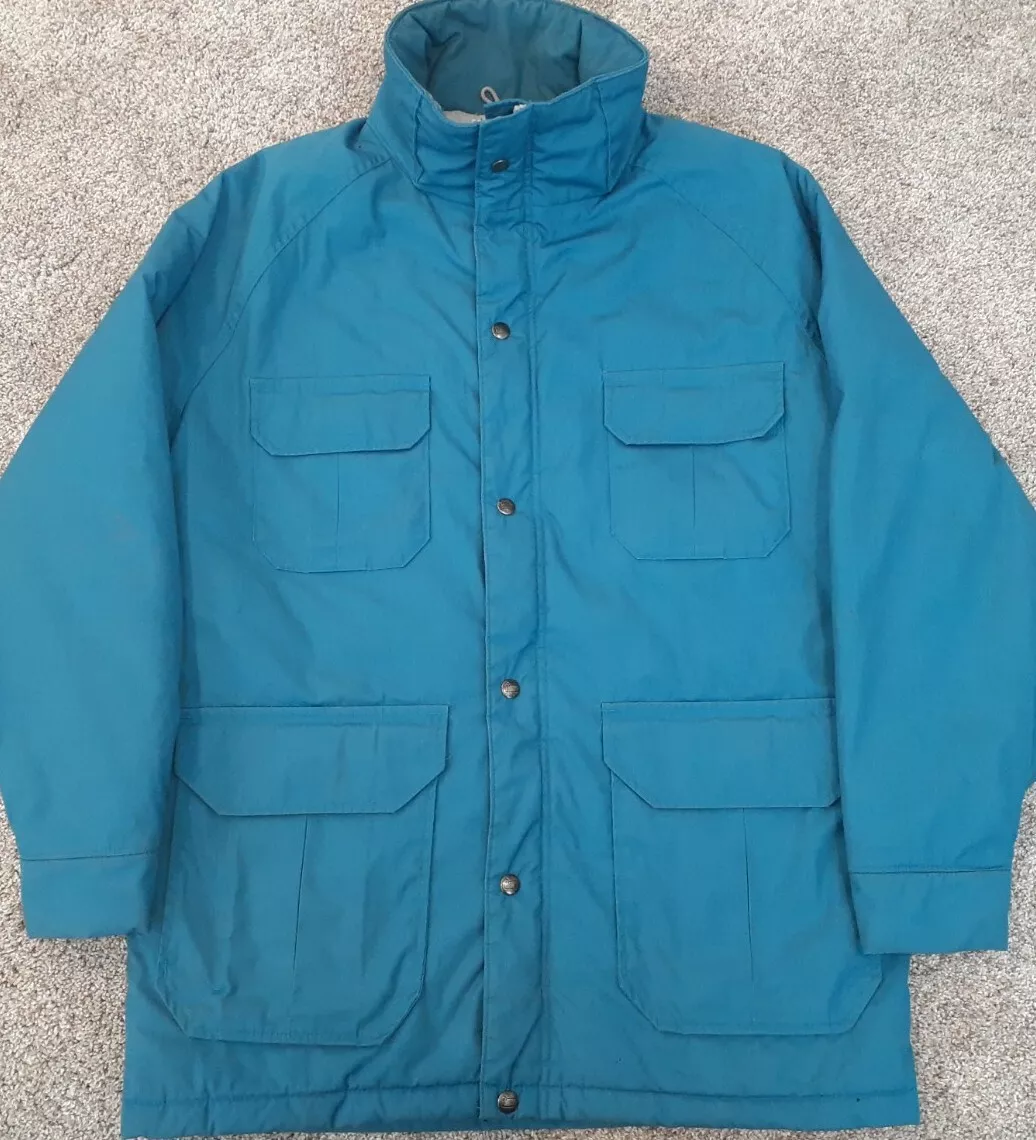 Vintage Woolrich Insulated Puffer Jacket Made In USA Full Zip Button Coat Teal M