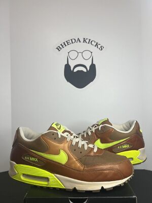 Nike Air Max 90 Premium QS Umber Volt Burch 2007 Og 313650-371 Men s Size 13