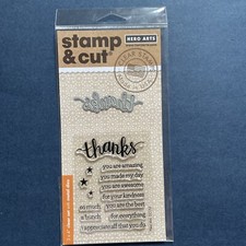 NEW Hero Arts -THANKS Stamp Cut, Thanks Die w/ Sub-Sentiment stamps