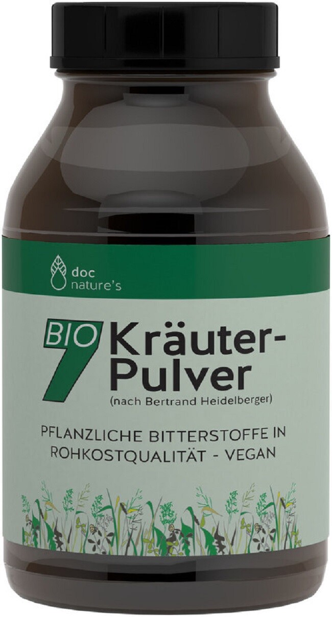 BIO Sieben Kräuter-Pulver 150g, Braunglas Heidelberger, Rohkost G & L Doc