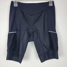 BLACK Womens Triathlon Cycling Shorts 8 Inseam Tri Shorts Side Pockets L/Junior