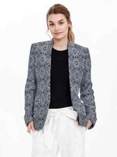 NWT Banana Republic Tile Jacquard Blazer Marbled Blue Size 2 178 SUMMER 2016