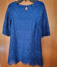 Girls My Michelle Dress Size 8 Navy Lace with lining