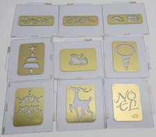 Lot of 9 SIZZIX Simple Impressions Embossing Folders HOLIDAY THEMED Christmas 2