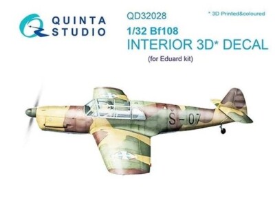1/32 Quinta 3D Interior Decal #32028 Bf108 Taifun For Eduard Kit