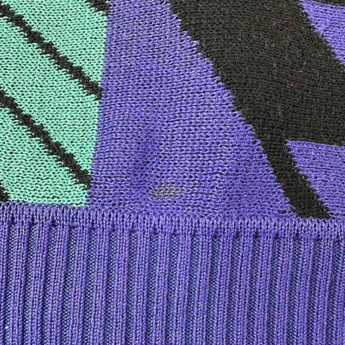 St Croix Knit Sweater Mens Large Neon Colorblock Abstract 90s VTG Cosby Coogi - Picture 7 of 8