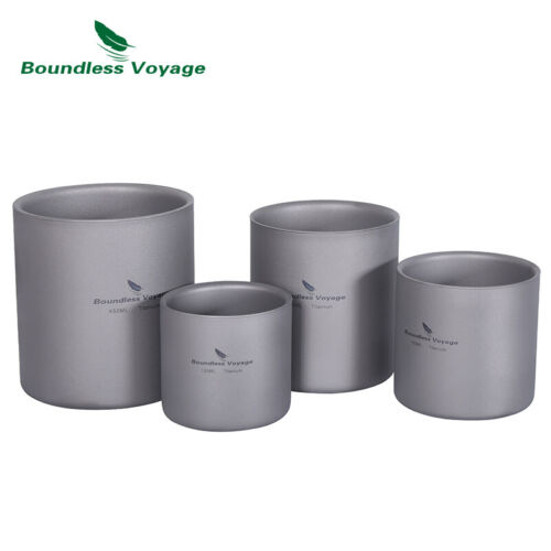 3 in 1 Double Walled Titanium Cup Ultralight Insulated Mug Outdoor Tableware - Picture 1 of 14