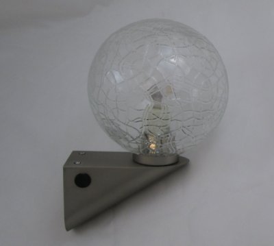Wandleuchte HONSEL Glas Kugel Klar Linien Struktur Metall Nickel E14 m Schalter