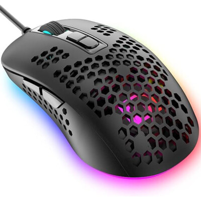 RGB Gaming Maus Optische USB Gamer Mouse 2400DPI Beleuchtet 7 Tasten PC Computer