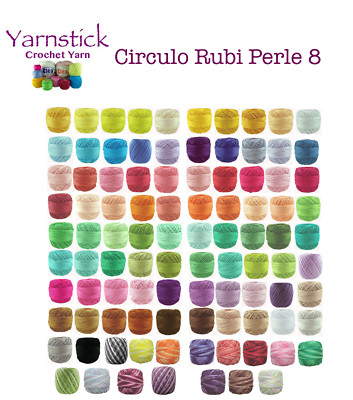2x 40m RUBI Crochet Cotton Embroidery Crewel Thread Solid & Variegated Perle 8