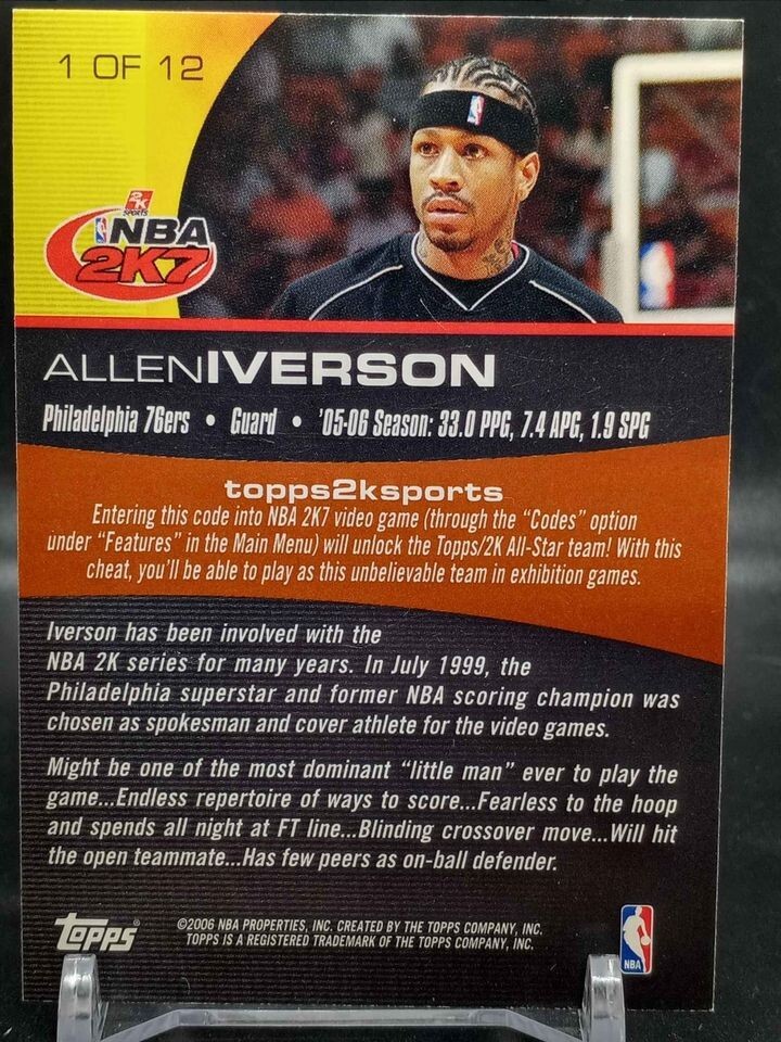 ALLEN IVERSON 100枚限定 2006-07 Topps 2K All-Stars Allen Iverson #1 Philadelphia