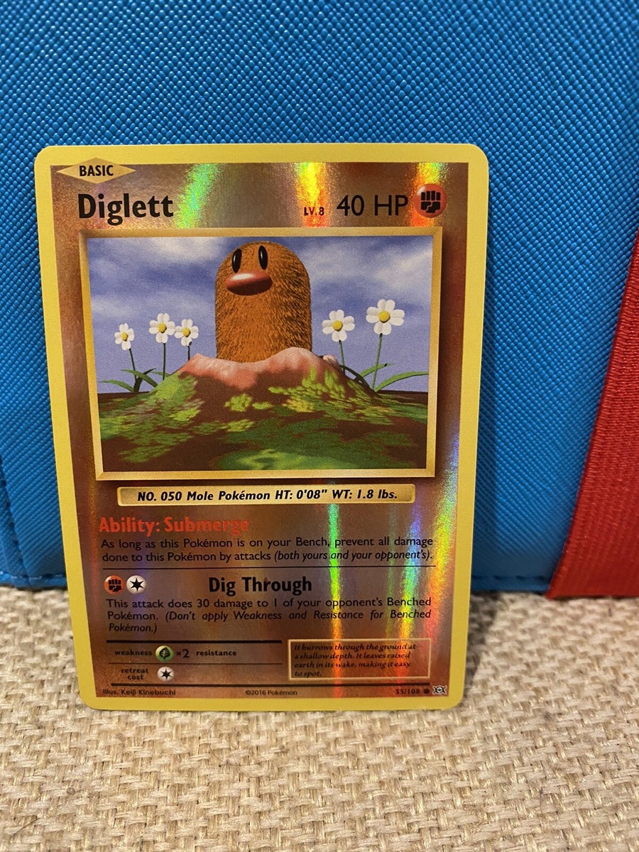 2016 (001) Pokemon XY Evolutions Diglett Reverse Holo #55/108