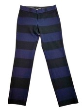 Banana Republic Sloan Skinny Ankle Pants Blue Black Striped 281574-00-1 Size 2