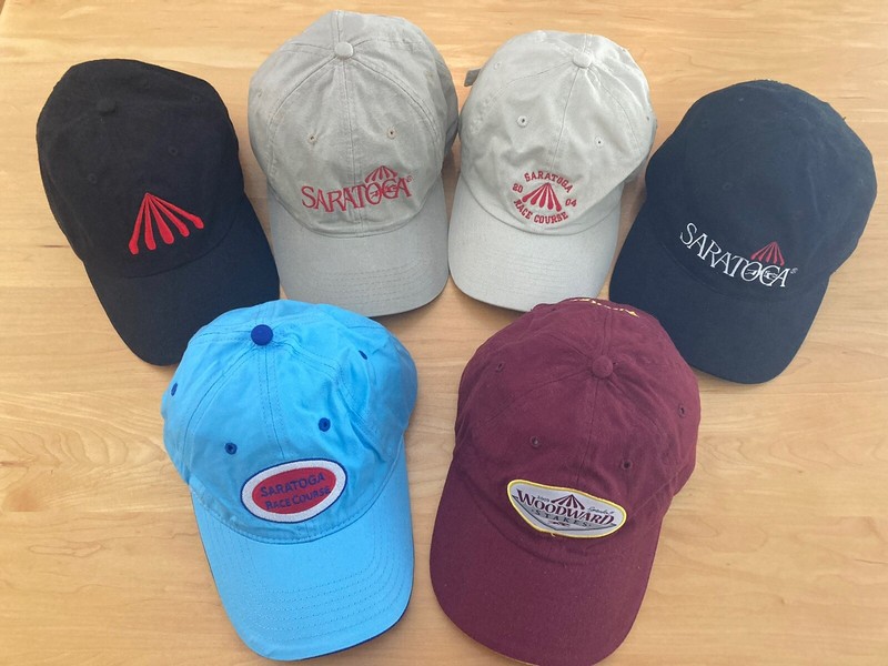 Vintage SARATOGA Race Course Embroidered Baseball Hats Giveaways - Lot of 6 NEW