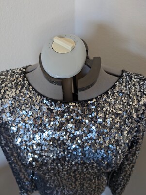 open lace back dress Natalie Placement Sequin Dress L / Violet Multi