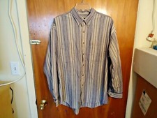 Mens Van Heusen Size L Multi Color Long Sleeve Button Down Striped Dress Shirt