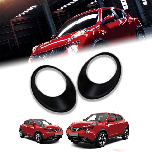 MATTE MATT BLACK COVER FRONT HEADLIGHT TRIM FIT FOR NISSAN JUKE 2011 12