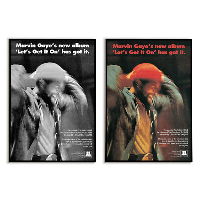 Marvin Gaye Let's Get It On Poster | Retro 70s Soul Music Promo Print