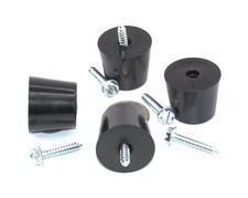 28mm x 25mm Rubber Feet w Screws for Heathkit Eico Audio Electronics Equipment