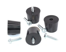 1 1/8" Diameter x 1” Tall Rubber Feet for  Heathkit, Eico, Electronics + Screws
