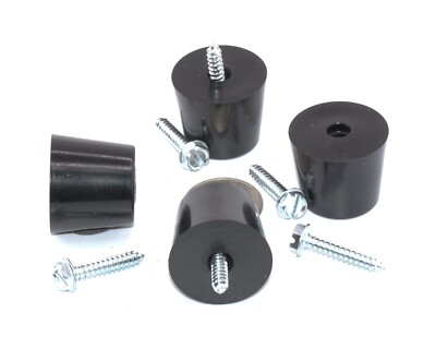 28mm x 25mm Rubber Feet w Screws for Heathkit Eico Audio Electronics Equipment