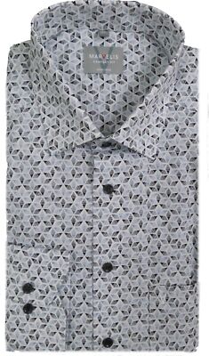 Marvelis Hemd Comfort Fit weiss / blau / schwarz gemustert 7019.44.68
