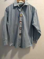 vintage looney tunes button up shirt chambray Size S