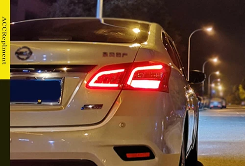 For Nissan Sentra 16-18 Dark LED Tail Lights Brake Trunk Light Sequential Signal - Picture 11 of 14