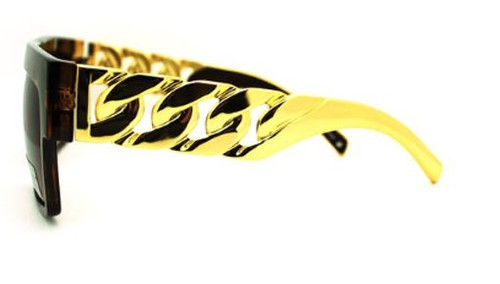 Alta Moda Metallo Grosso Catena Braccio Piatto Top Sole Tartaruga Oro Hip Hop - Picture 3 of 4